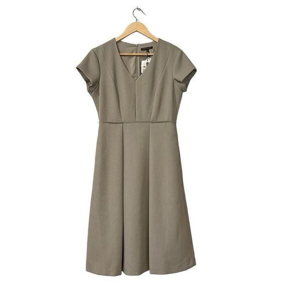 Adolfo Dominguez Midi Dress Size 8/Medium Texture Fabric Office Neutral NWT - Picture 1 of 12